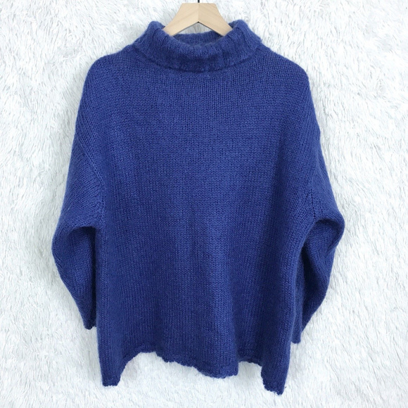 ESPRIT Sweaters - Vintage Mohair Sweater Blue Turtleneck Esprit